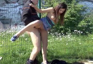 Outdoor Public Doggie-style Fledgling..