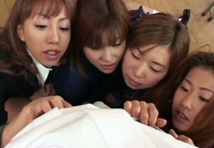 Several japanese schoolgirls..